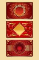 rode en gouden decoratieve sjablonen voor Chinees Nieuwjaar vector