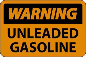 waarschuwing teken loodvrij benzine Aan wit achtergrond vector
