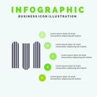 document onderwijs bestanden solide icoon infographics 5 stappen presentatie achtergrond vector