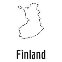 Finland kaart dun lijn vector gemakkelijk