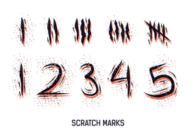 Genummerde Scratch Marks Vector
