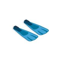 blauw flippers icoon, isometrische 3d stijl vector