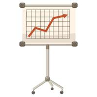 presentatie scherm met diagram icoon, tekenfilm stijl vector