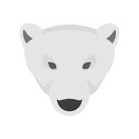 hoofd van polair beer icoon, vlak stijl vector