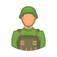soldaat icoon in tekenfilm stijl vector