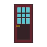 klassiek interieur houten deur icoon, vlak stijl vector