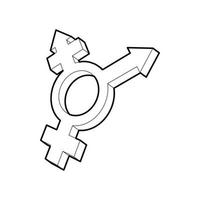 transgender simbol icoon, schets stijl vector