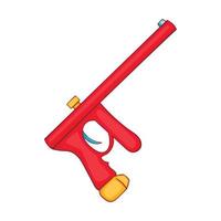 rood paintball geweer icoon, tekenfilm stijl vector