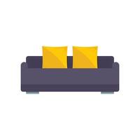 Engels rollen sofa icoon, vlak stijl vector