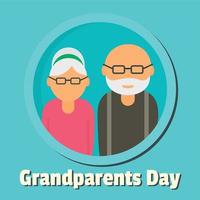 gelukkig dag van grootouders achtergrond, vlak stijl vector