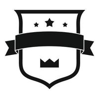 insigne kroon icoon, gemakkelijk zwart stijl vector