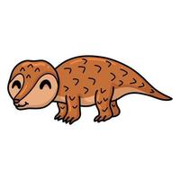 schattig weinig pangolin tekenfilm karakter vector