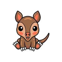 schattig weinig aardvarken tekenfilm zittend vector