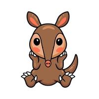 schattig weinig aardvarken tekenfilm zittend vector