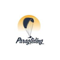 paragliden berg avontuur logo ontwerp sjabloon vector