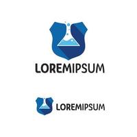 veilig laboratorium logo ontwerp sjabloon met wit achtergrond vector