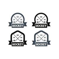 hockey insigne logo reeks ontwerp sjabloon met wit achtergrond vector