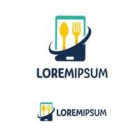 mobiel voedsel logo ontwerp sjabloon met wit achtergrond vector