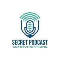 podcast communicatie logo ontwerp sjabloon vector