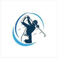 vrouw golf club logo. golf opleiding logo ontwerp sjabloon vector
