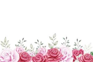 elegant bloemen rozen bakgrond waterverf vector