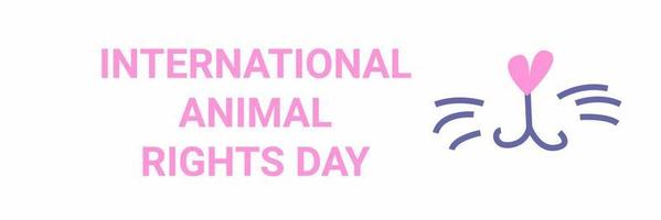 dier rechten dag vector web banier met wit achtergrond en kat gezicht. Internationale dag van dier rechten concept