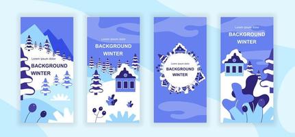 winterlandschap sociale media-verhalen vector