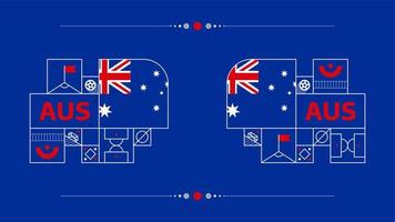 Australië vlag voor 2022 Amerikaans voetbal kop toernooi. geïsoleerd nationaal team vlag met meetkundig elementen voor 2022 voetbal of Amerikaans voetbal vector illustratie