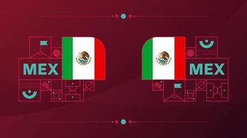 Mexico vlag voor 2022 Amerikaans voetbal kop toernooi. geïsoleerd nationaal team vlag met meetkundig elementen voor 2022 voetbal of Amerikaans voetbal vector illustratie