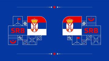 Servië vlag voor 2022 Amerikaans voetbal kop toernooi. geïsoleerd nationaal team vlag met meetkundig elementen voor 2022 voetbal of Amerikaans voetbal vector illustratie