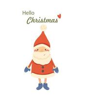 illustratie van de kerstman claus. schattig hand- getrokken de kerstman calus voor ansichtkaart, kinderen boek, verpakking. vector