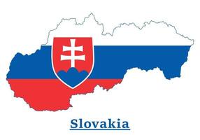 Slowakije nationaal vlag kaart ontwerp, illustratie van Slowakije land vlag binnen de kaart vector