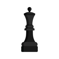 zwart schaak koningin icoon, vlak stijl vector