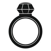 briljant ring icoon, gemakkelijk stijl vector