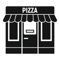 pizza straat winkel icoon, gemakkelijk stijl vector