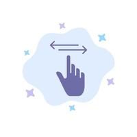 vinger gebaren hand- links Rechtsaf blauw icoon Aan abstract wolk achtergrond vector