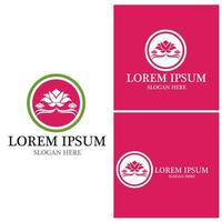 lotus bloem logo vector sjabloon illustratie