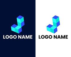 brief l met doos modern bedrijf logo ontwerp sjabloon vector