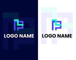 brief p en z Mark modern logo ontwerp sjabloon vector