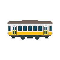 stad oud tram icoon, vlak stijl vector