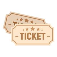 papier bioscoop ticket icoon, vlak stijl vector