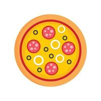 pizza Mozzarella icoon, vlak stijl vector