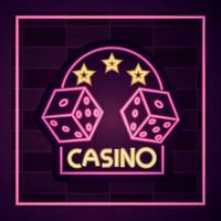 casino neon lichtteken vector