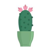 cactus bloem pot icoon, vlak stijl vector