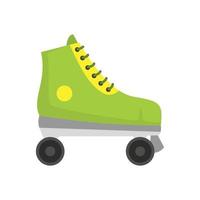 groen rol skates icoon, vlak stijl vector