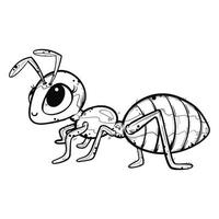 tekenfilm mier vector emmet insect met schattig gezicht en groot ogen. ontwerp elementen. wild dieren. geïsoleerd plaag controle. kleur boek voor kinderen.