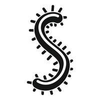 worm bacterie icoon, gemakkelijk stijl vector