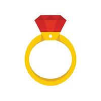 goud diamant ring icoon, vlak stijl vector
