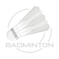 wit badminton shuttle logo, vlak stijl vector