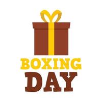 Kerstmis boksen dag logo set, vlak stijl vector
